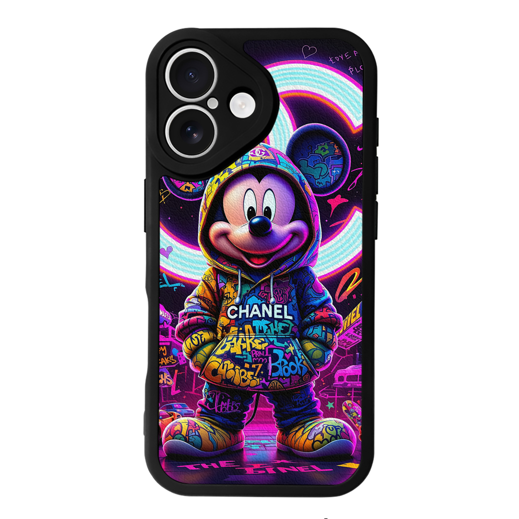 （画像用） ミッキーマウス Mickey Mouse 【iPhone 16シリーズ対応】シリコンスマホケース（レザー調） 材質：シリコン